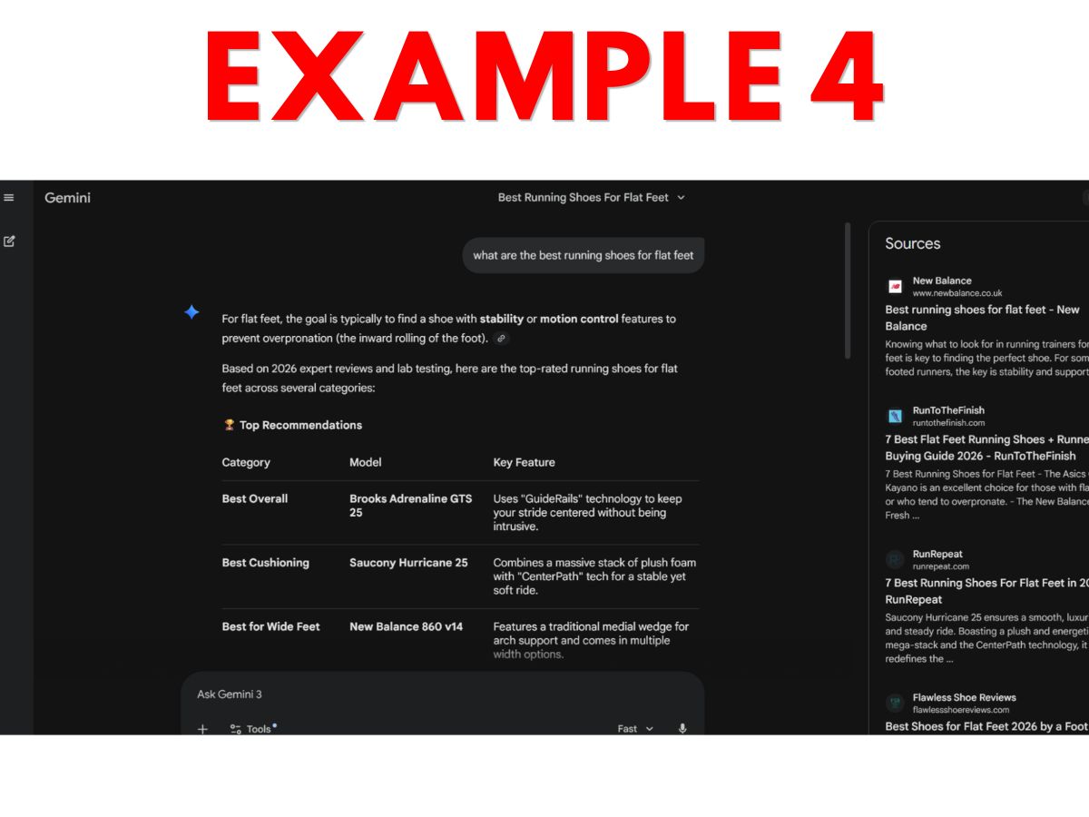 An example of the AI result from Gemini