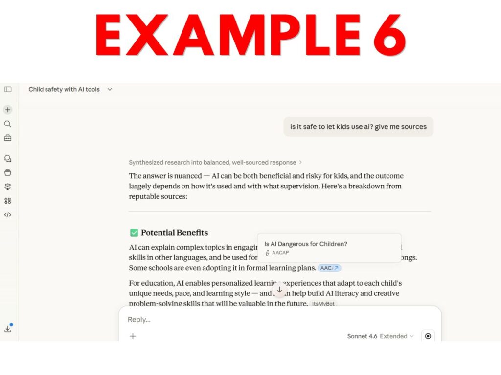 An example of the AI result from Claude