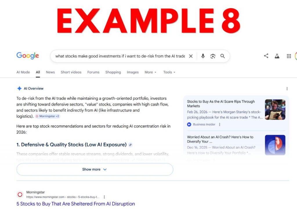 An example of the AI result from Google