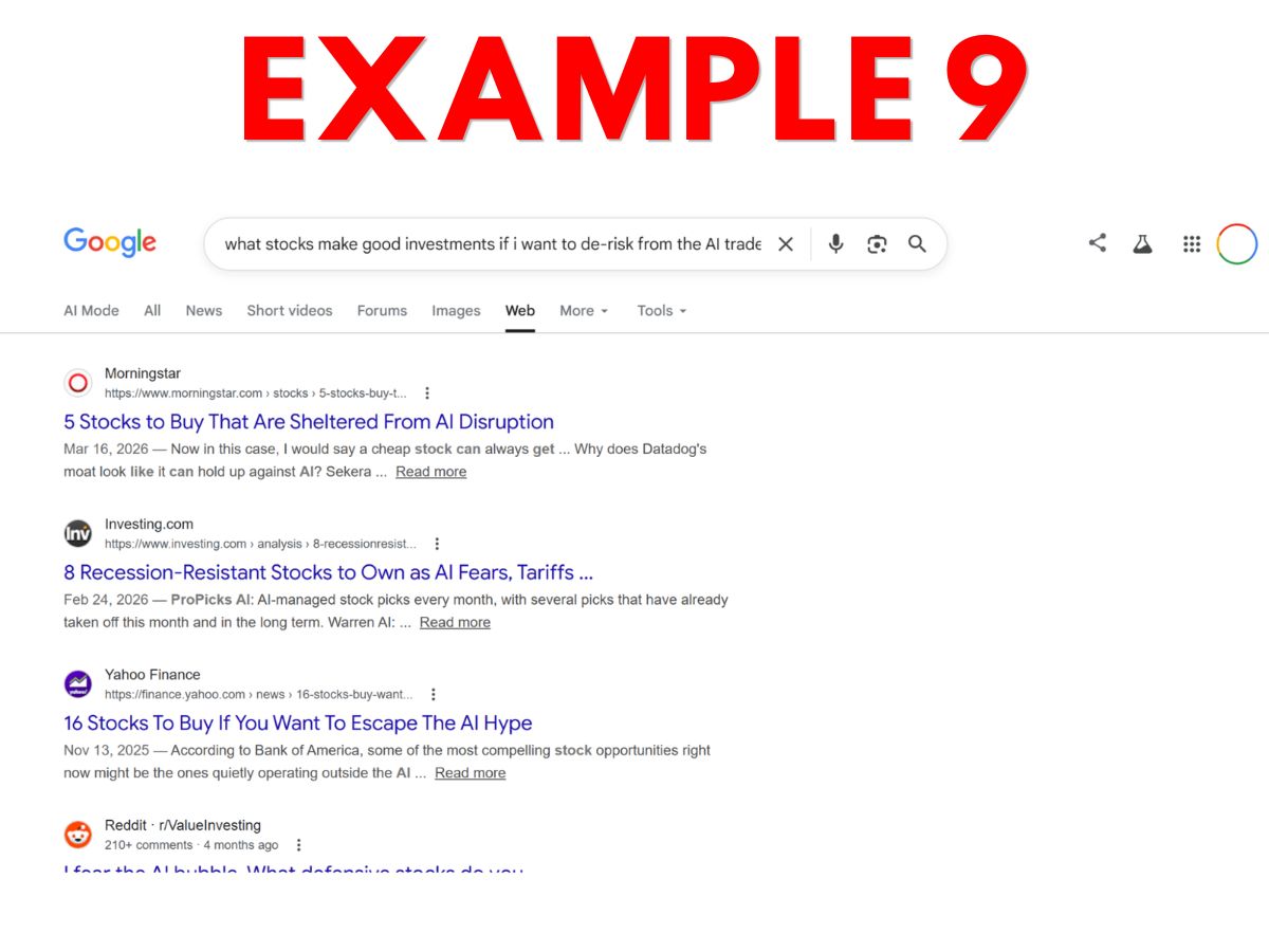 An example of the AI result from Google